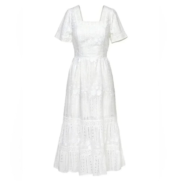 Adelyn Rae Dresses & Skirts - Adelyn Rae Embroidered Cotton Day Midi Dress